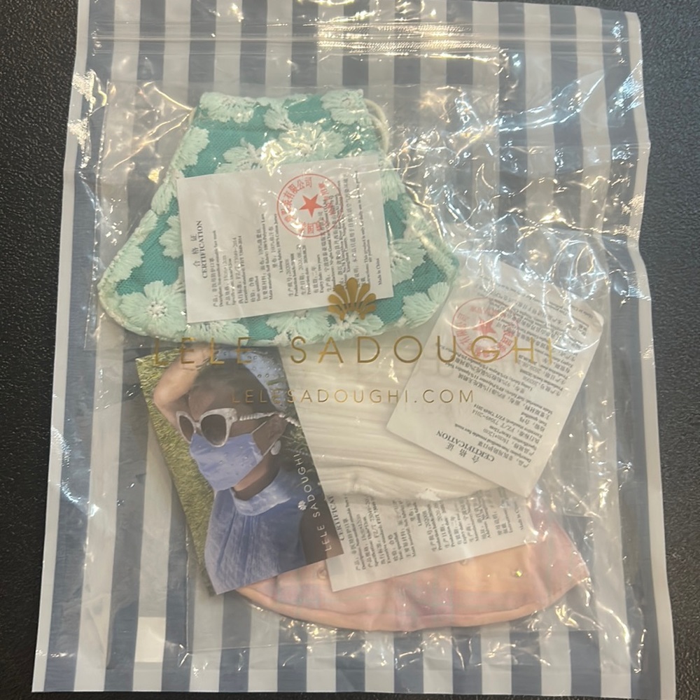 Lele Sadoughi Face Masks Lagoon Sweetheart
